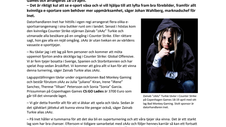 "Vi åker dit för att vinna" – Inet skickar världsstjärnan zAAz hela tjejlag till CS:GO-turnering