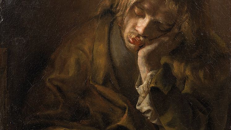 Rembrandt Harmensz. van Rijn, his studio, Young Man Asleep Before an Open Book, 1650–1655, Oil on canvas.