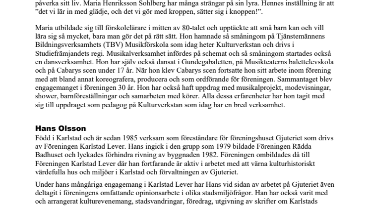 Maria Henriksson Sohlberg och Hans Olsson får kulturstipendium till Gustaf Frödings minne