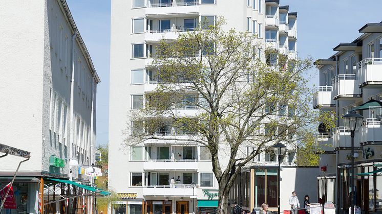 Hökarängens centrum, bild av Arild Vågen.