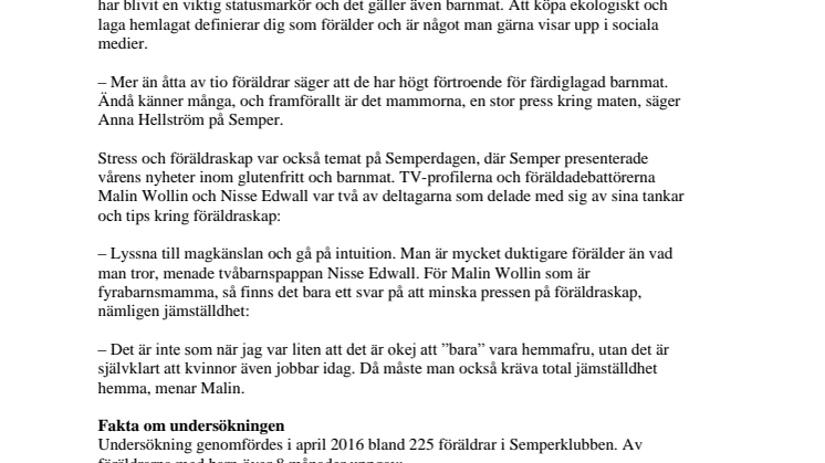 Maten en stressfaktor hos småbarnsföräldrar 