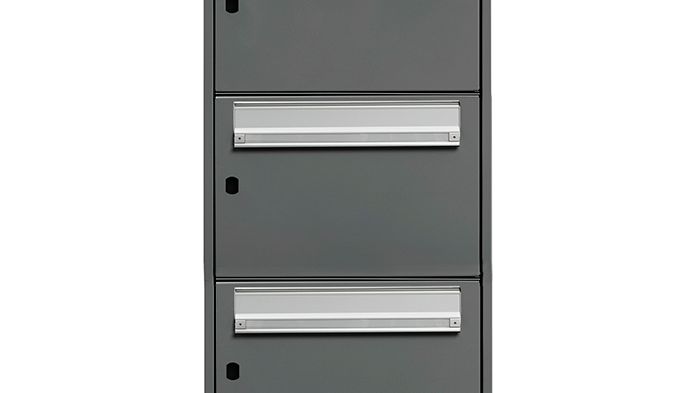 Renz Basic 784 postkasseanlæg - RAL 7012 - 3 fag - uden lås