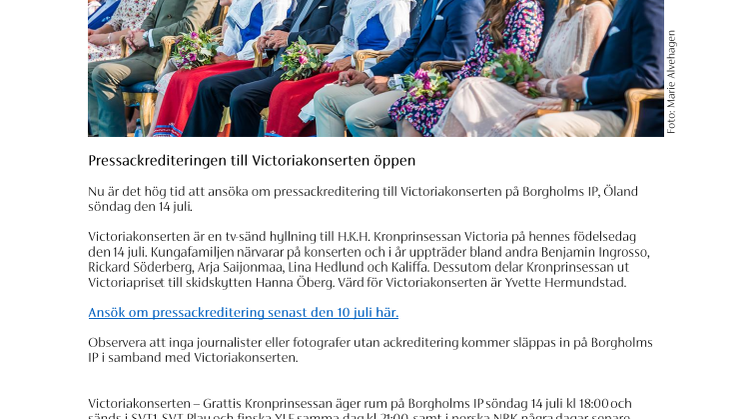 Pressinbjudan Victoriakonserten 14 juli