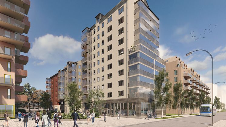 I kv Förseglet på Öster Mälarstrand i Västerås kommer det att byggas cirka 1 400 lägenheter av bland annat Mimer och Bonava. Bilden visar Mimers byggnation av 183 st hyresrätter.