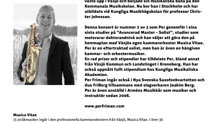 Gyllene saxofontoner av nyexaminerad Diplomsolist!
