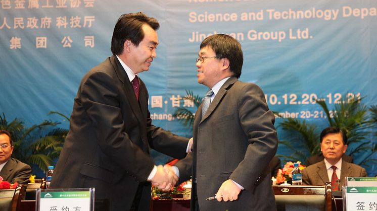 Avtal med Jinchuan Group, Kina