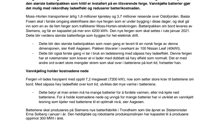 Elektrifiserer Norges viktigste fergestrekning med rekordrask lading