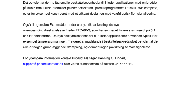 Smal beskyttelse af 3-leder-applikationer