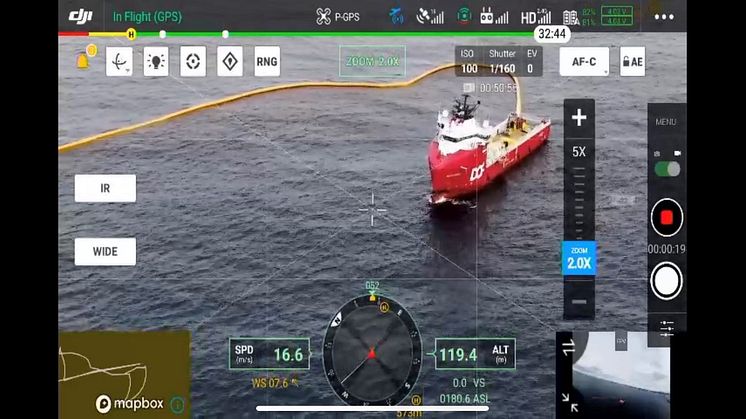 Dronebilde fra fartøysøvelse gir nye muligheter for overvåkning og fjernmåling 