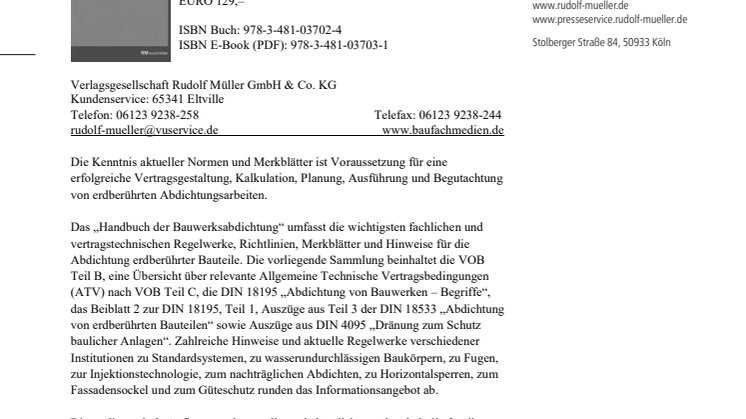 Handbuch der Bauwerksabdichtung