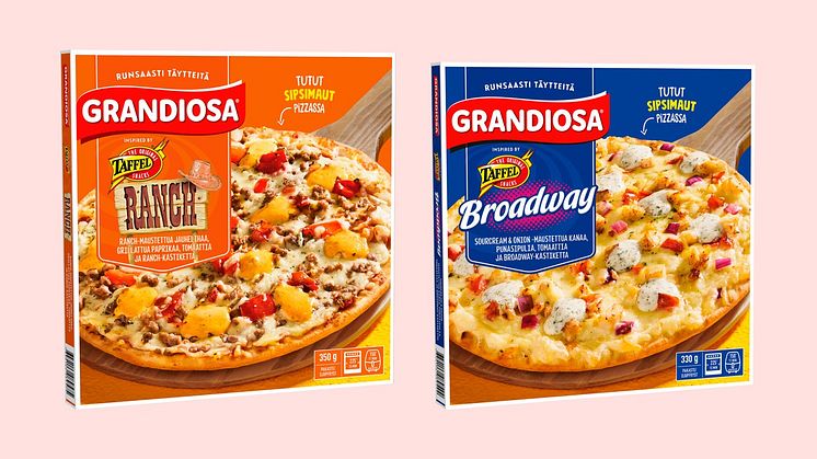 Suomalaisten rakastamat Grandiosa ja Taffel yhdistävät voimansa uusissa pakastepizzoissa