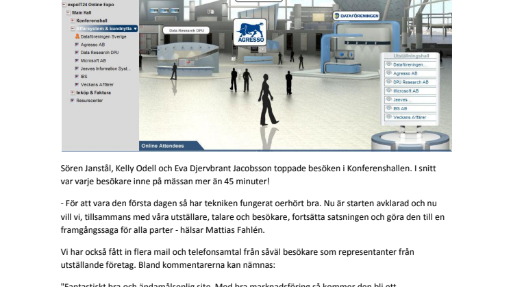 Succé direkt för Nordens första virtuella affärsmässa - expoIT24!