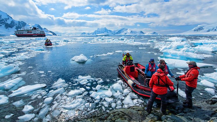 Landing with Hurtigrutens Polar Circle Boat in Antarctica
