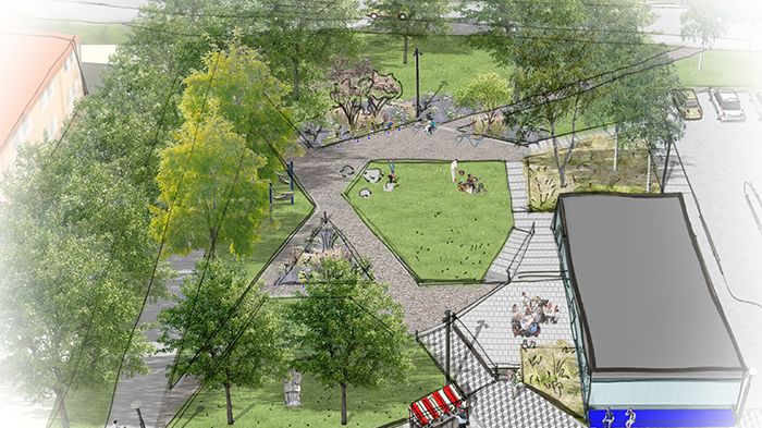 En ombyggnation av Glanshammars torg kommer att påbörjas under 2018.