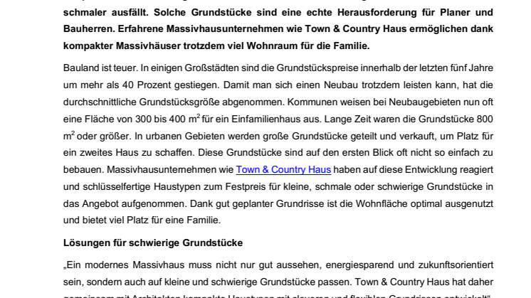 Kompakte Massivhäuser – eine Lösung für kleine Grundstücke und Baulücken