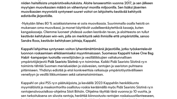 Kappahl lahjoittaa yli kolme miljoonaa järjestöille kestävään kehitykseen