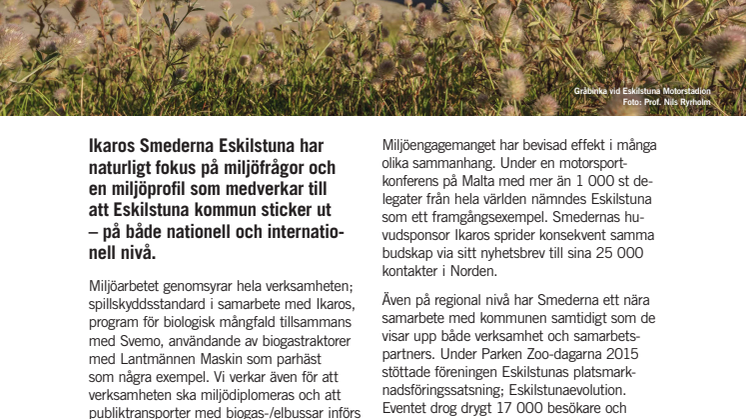 Eskilstuna och Smederna lyfts fram som framgångsexempel under nationellt miljöforum