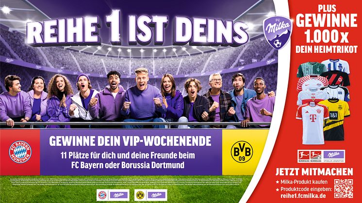 Eine Saison wie nie zuvor am POS: Milka kooperiert weiter mit der DFL – und ab diesem Jahr auch mit FC Bayern München und Borussia Dortmund