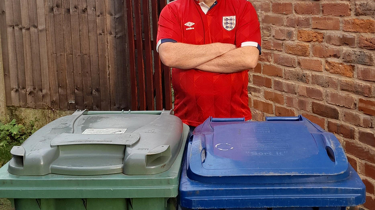 E for England – and the Environment! Cllr Alan Quinn will be supporting recycling during the World Cup.
