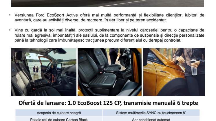 Ford EcoSport Active_oferta de lansare 
