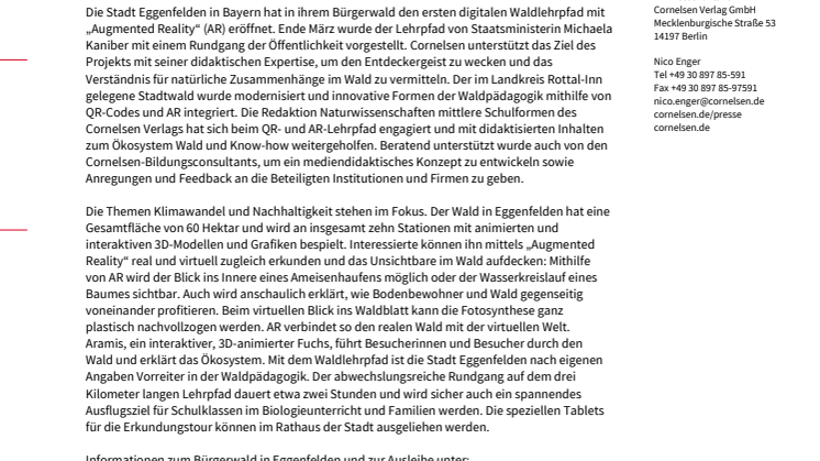 Waldpädagogik mit Augmented Reality: Deutschlands erster digitaler Waldlehrpfad im bayerischen Eggenfelden