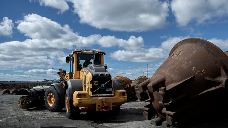 Volvo L90H hjullastare hos SSAB i Luleå