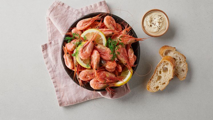 Godfisk  Shrimp in bowl