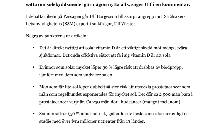 Skarp kritik mot solråden på Passagen