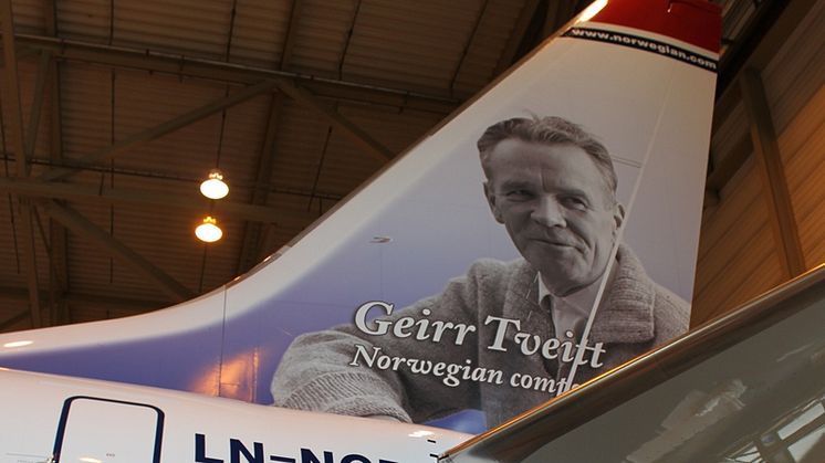 Bergens halehelt, Geirr Tveitt, pryder Norwegians nyeste fly