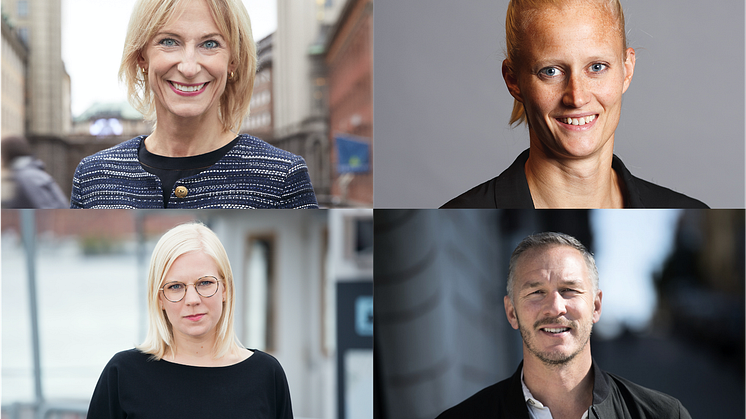 Från vänster i bild: Kristina Alvendal, Carolina Klüft, Karin Ernlund, Patrik Andersson