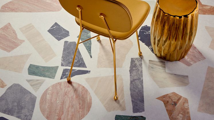 Terrazzo XXL. marbled light-grey-green Detail