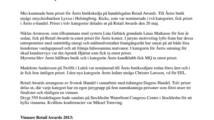 Handelns bästa prisades!