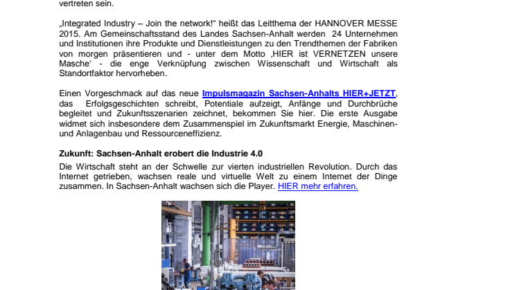 Sachsen-Anhalt - ‚HIER haben Ingenieure die besten Anlagen‘