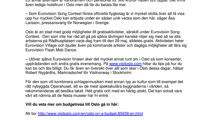 Så reser du billigt till schlager Oslo - 50 000 soffor att sova över på
