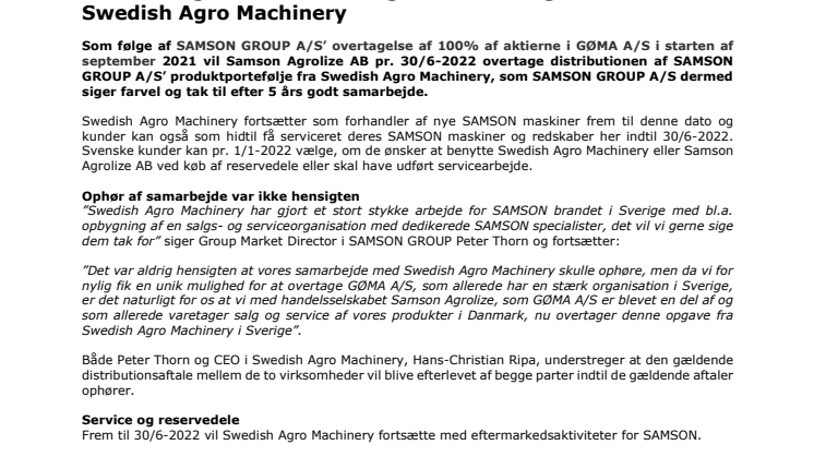 211110 Pressemeddelelse - Swedish Agro Machinery  & Samson Agro - dansk version.pdf