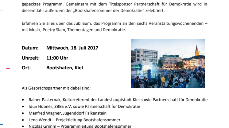 EILT: Presseeinladung zum Kieler Bootshafensommer