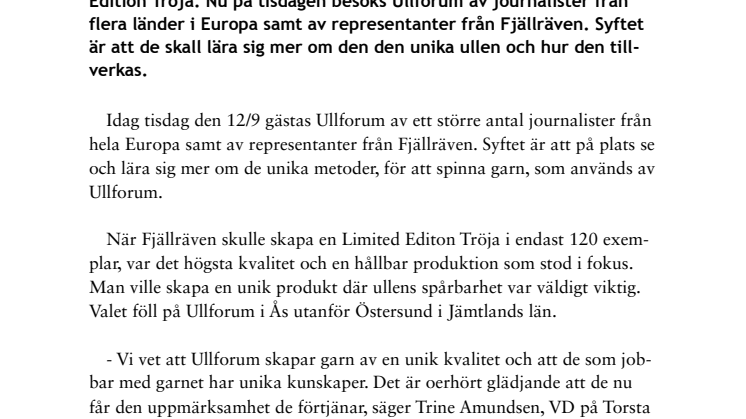Ullforum i Ås en angelägenhet för Journalister från hela Europa