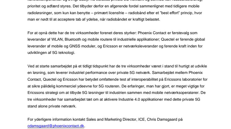 ​  Udvikling af den første industrielle 5G router til private netværk
