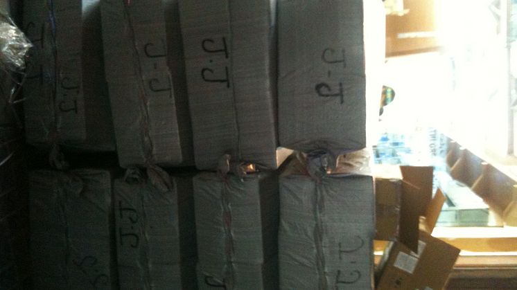 Op Tapestry - tobacco re-packed ready to be smuggled