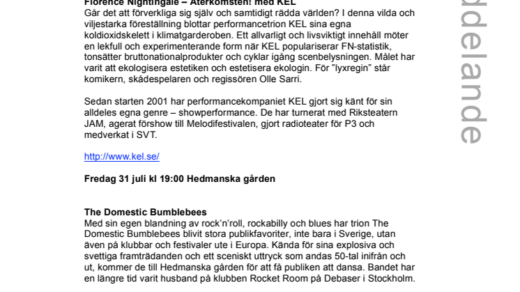 Showperformance och rock'n'roll på Hedmanska gården    