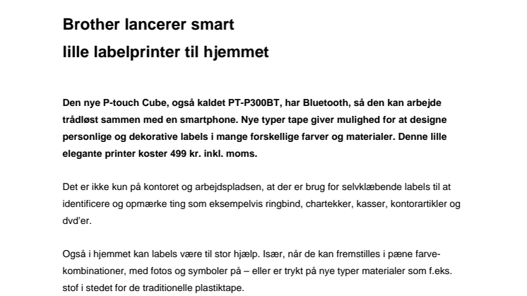 Brother lancerer smart lille labelprinter til hjemmet