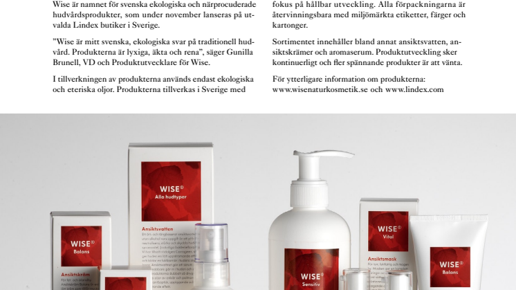 WISE Naturkosmetik finns på LINDEX