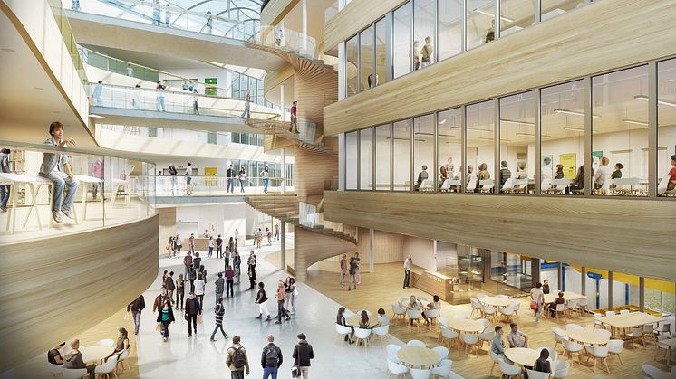 LINK arkitektur - Horten Videregående Skole interiør  - BREEAM vinner 2019