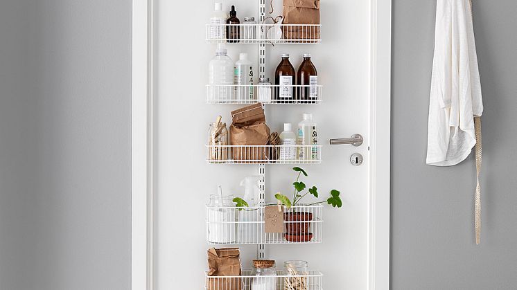 Elfa Utility Door and Wall rack i vaskerummet