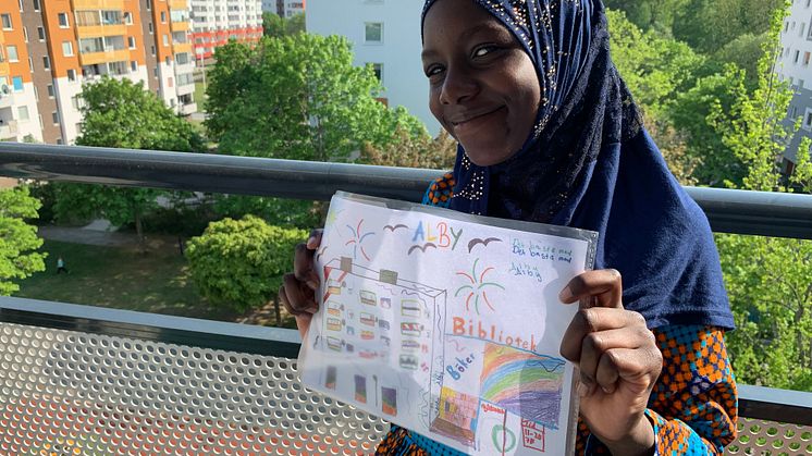 Thuwaibah Mugula, vinnare i teckningstävling i Alby 2019