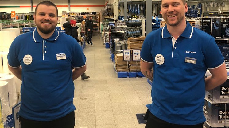 Butikksjef/NK Tor Ivar Opdal (til venstre) og Varehussjef Steve Andersen.