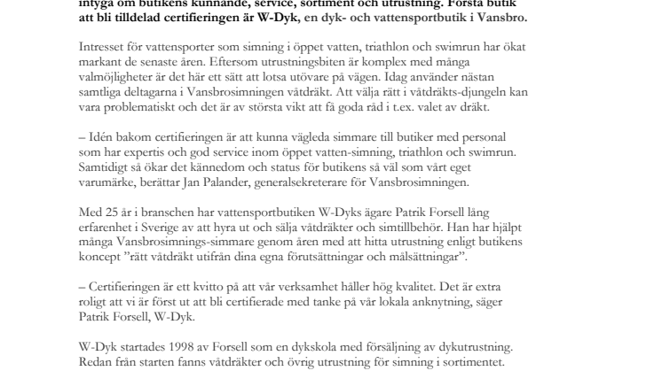 Certifiering ska vägleda simmare