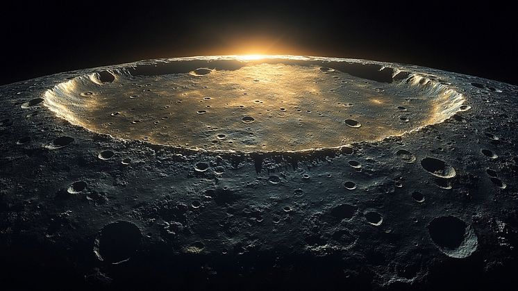 Månens yta är täckt kratrar från meteoritnedslag. Den största och äldsta är cirka 4,3 miljarder år gammal.