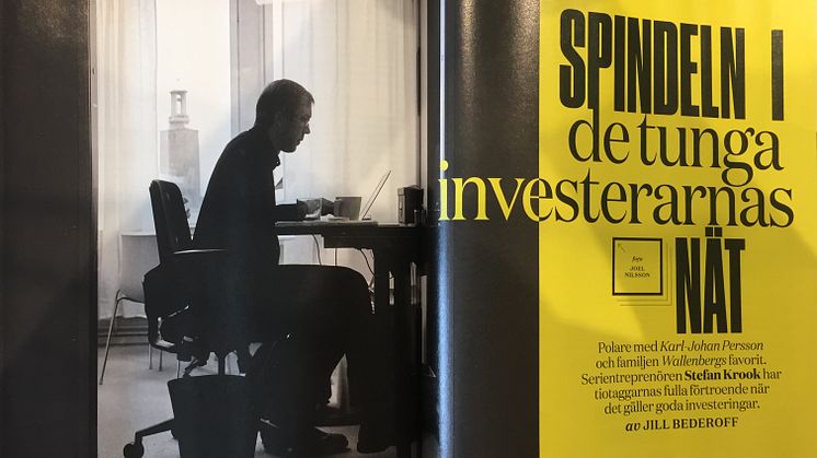 Bild av uppslaget i senaste numret av  Veckans Affärer (Foto i tidningen: Joel Nilsson)