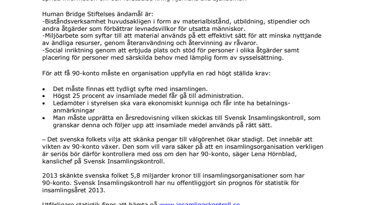 Två nya insamlingsorganisationer har beviljats 90-konto